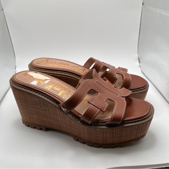 Sam Edelman Shoes - NWOB Sam Edelman Women's Laine Platform Wedge Sandal Color: Rich Cognac size 8.5